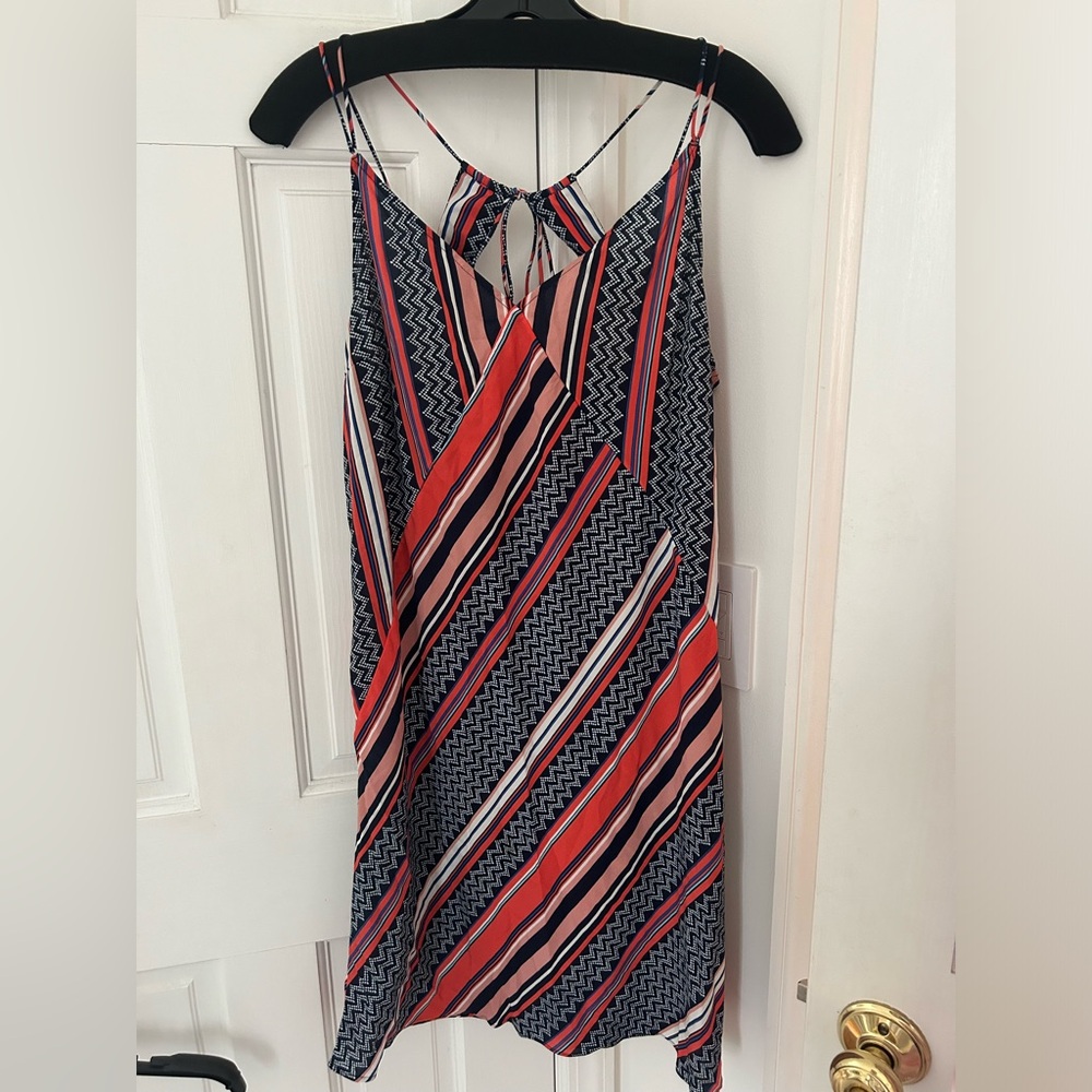 Stylish Women's Striped Dress - Red and Black